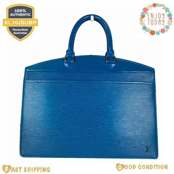 Louis Vuitton business laptop bag blue epi